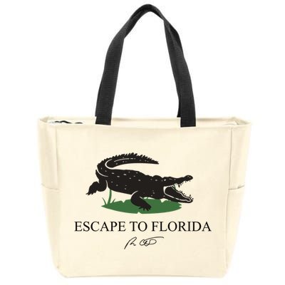 Escape To Florida Ron Desantis Us Flag Vintage Funny Zip Tote Bag