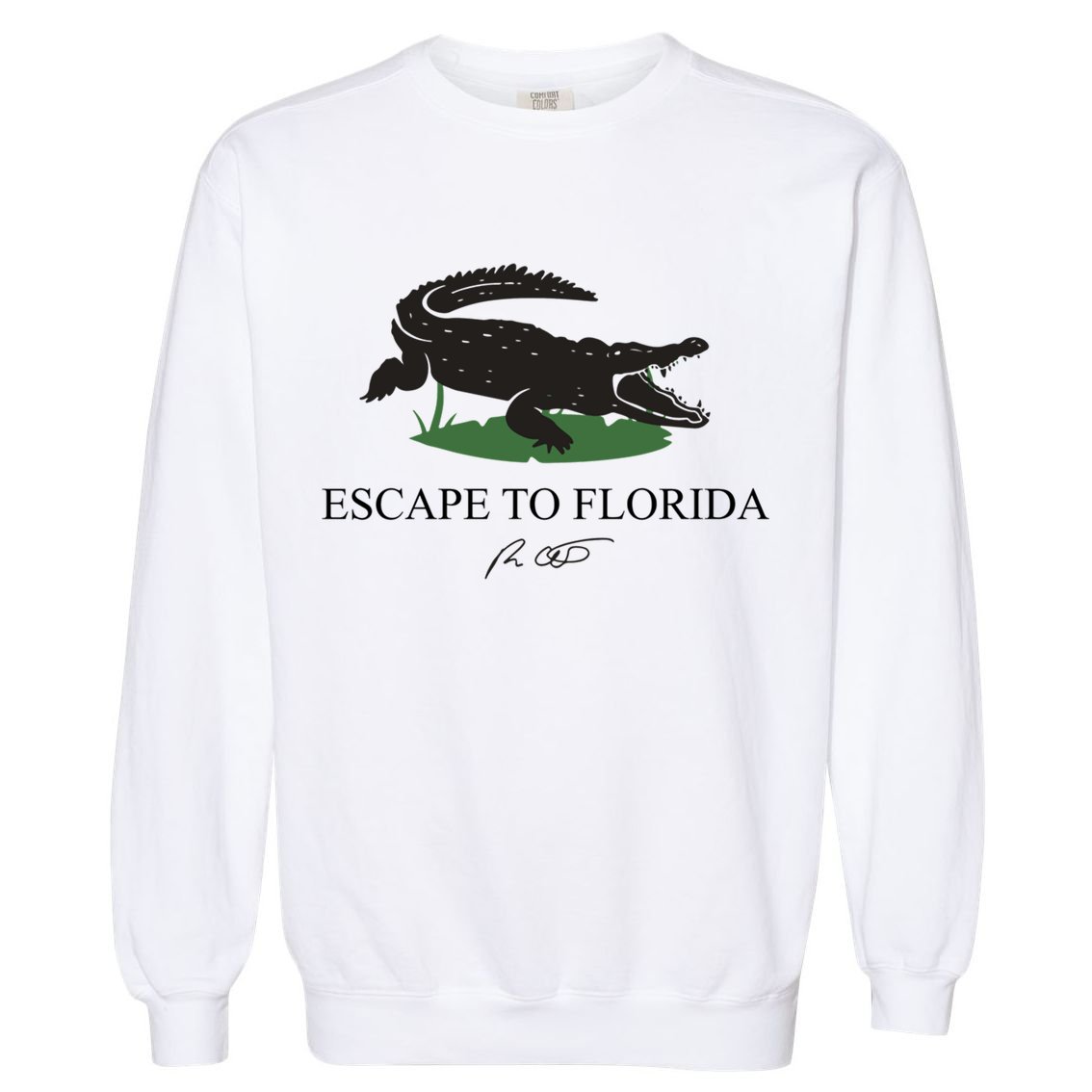 Escape To Florida Ron Desantis Us Flag Vintage Funny Garment-Dyed Sweatshirt