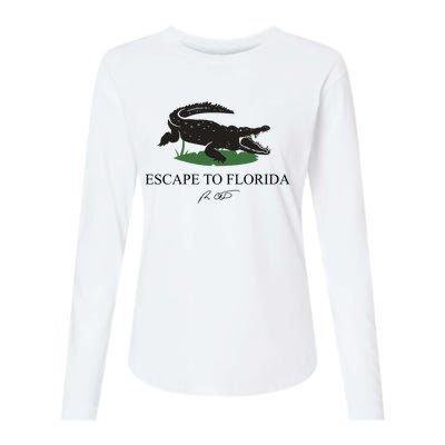 Escape To Florida Ron Desantis Us Flag Vintage Funny Womens Cotton Relaxed Long Sleeve T-Shirt