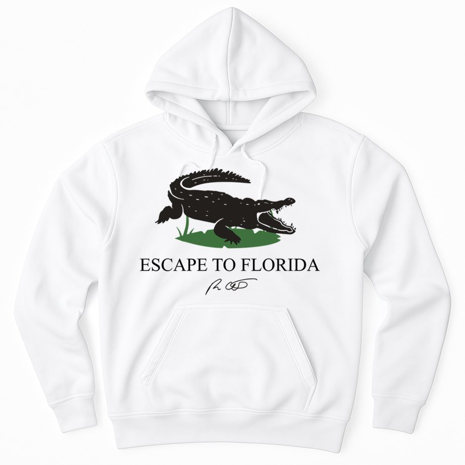 Escape To Florida Ron Desantis Us Flag Vintage Funny Hoodie