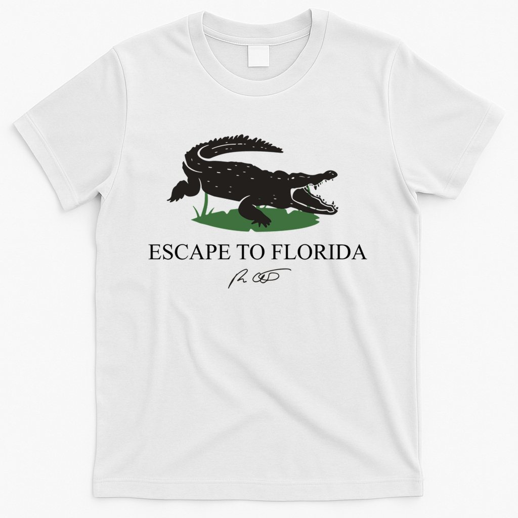 Escape To Florida Ron Desantis Us Flag Vintage Funny T-Shirt