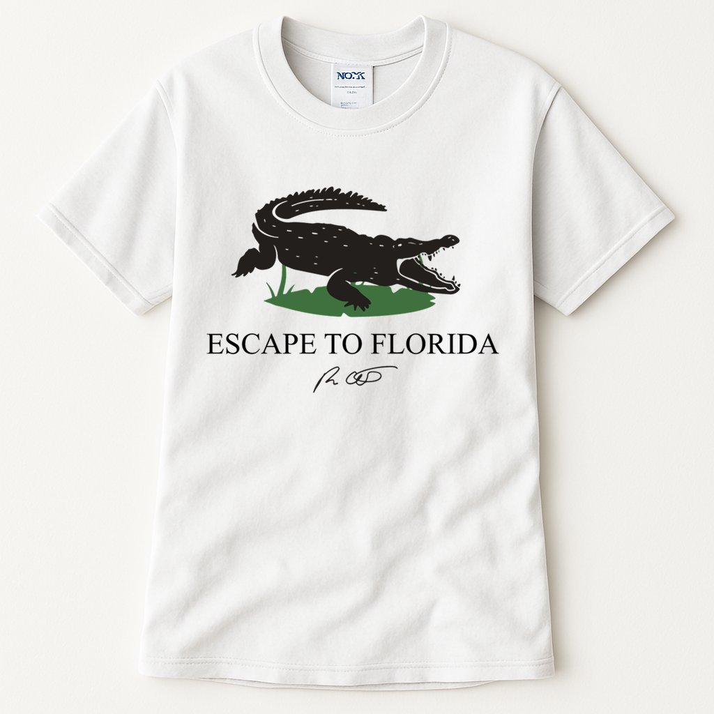 Escape To Florida Ron Desantis Us Flag Vintage Funny Tall T-Shirt