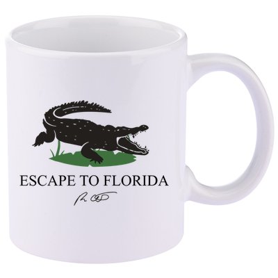 Escape To Florida Ron Desantis Us Flag Vintage Funny 11oz C Handle Ceramic Mug