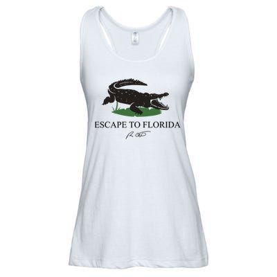 Escape To Florida Ron Desantis Us Flag Vintage Funny Ladies Essential Flowy Tank