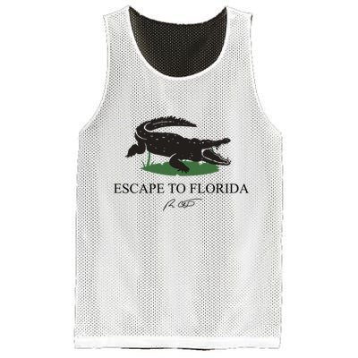 Escape To Florida Ron Desantis Us Flag Vintage Funny Mesh Reversible Basketball Jersey Tank