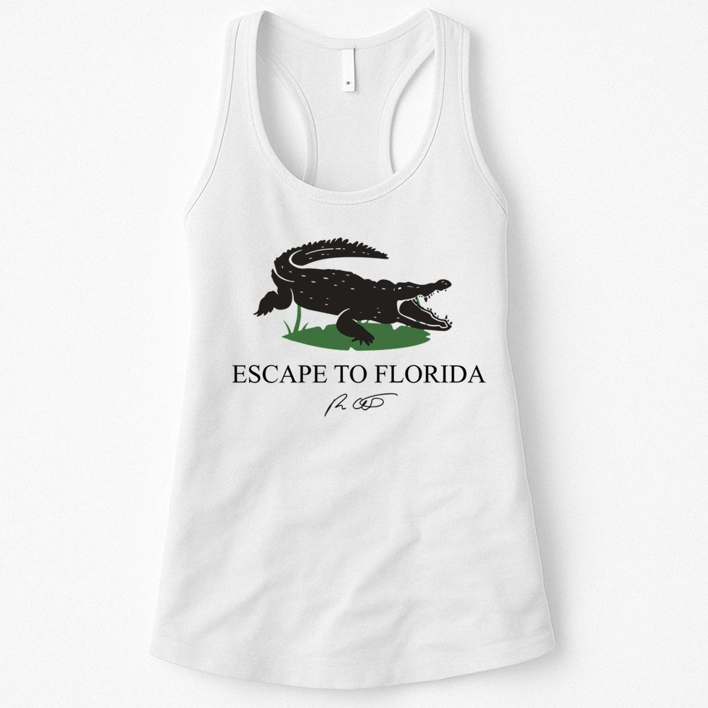 Escape To Florida Ron Desantis Us Flag Vintage Funny Womens Tank Top