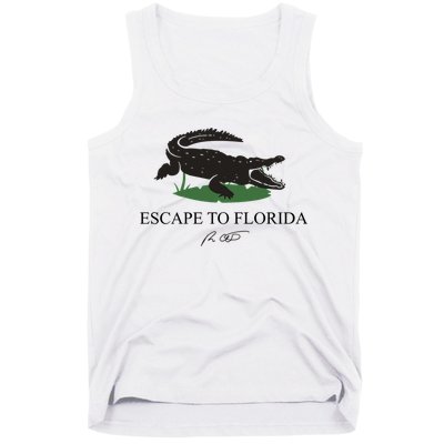Escape To Florida Ron Desantis Us Flag Vintage Funny Tank Top