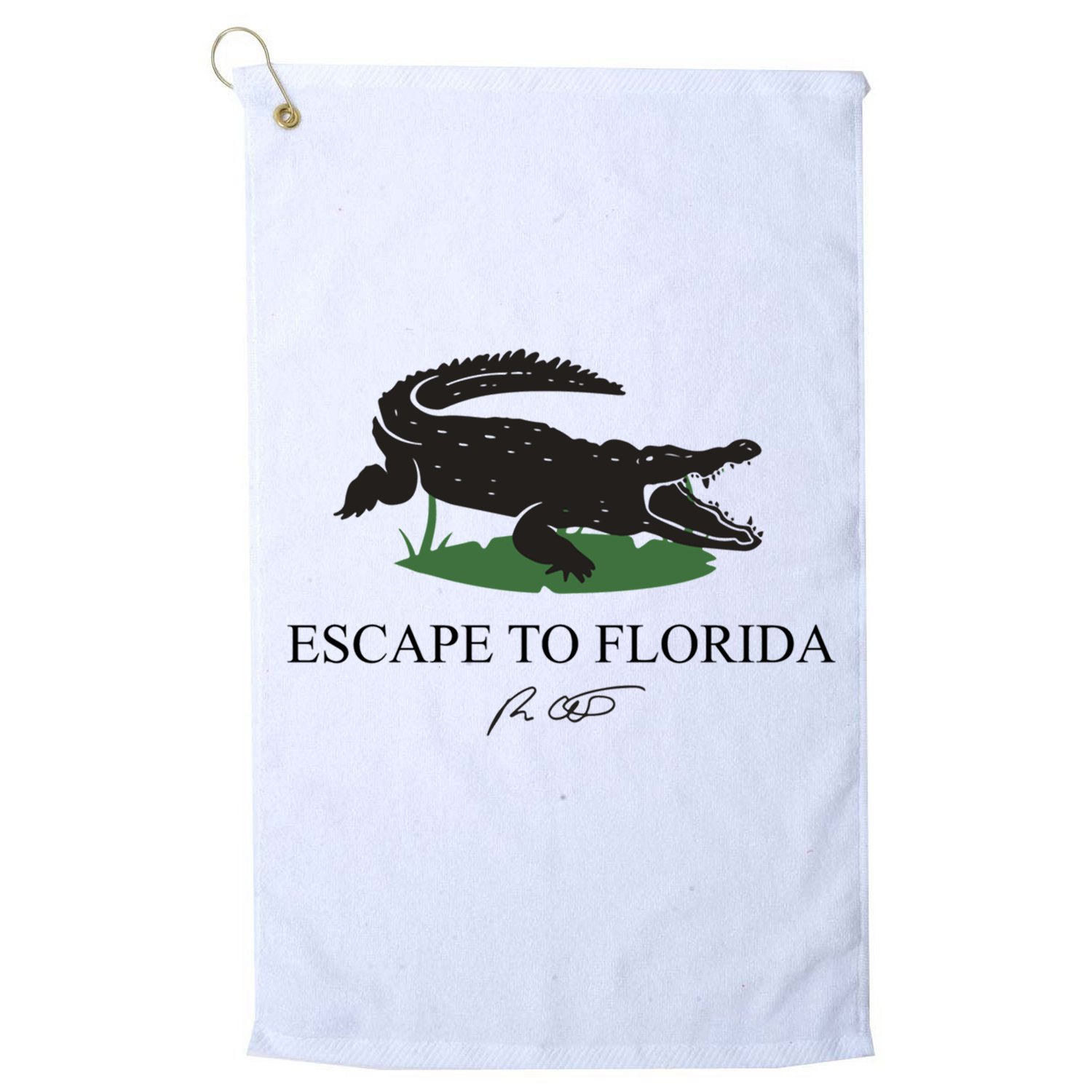 Escape To Florida Ron Desantis Us Flag Vintage Funny Golf Towel
