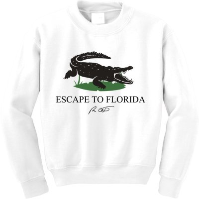 Escape To Florida Ron Desantis Us Flag Vintage Funny Kids Sweatshirt