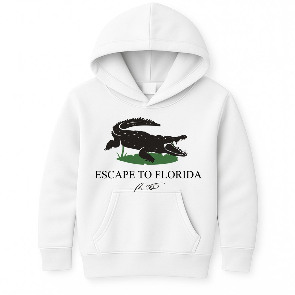 Escape To Florida Ron Desantis Us Flag Vintage Funny Kids Hoodie