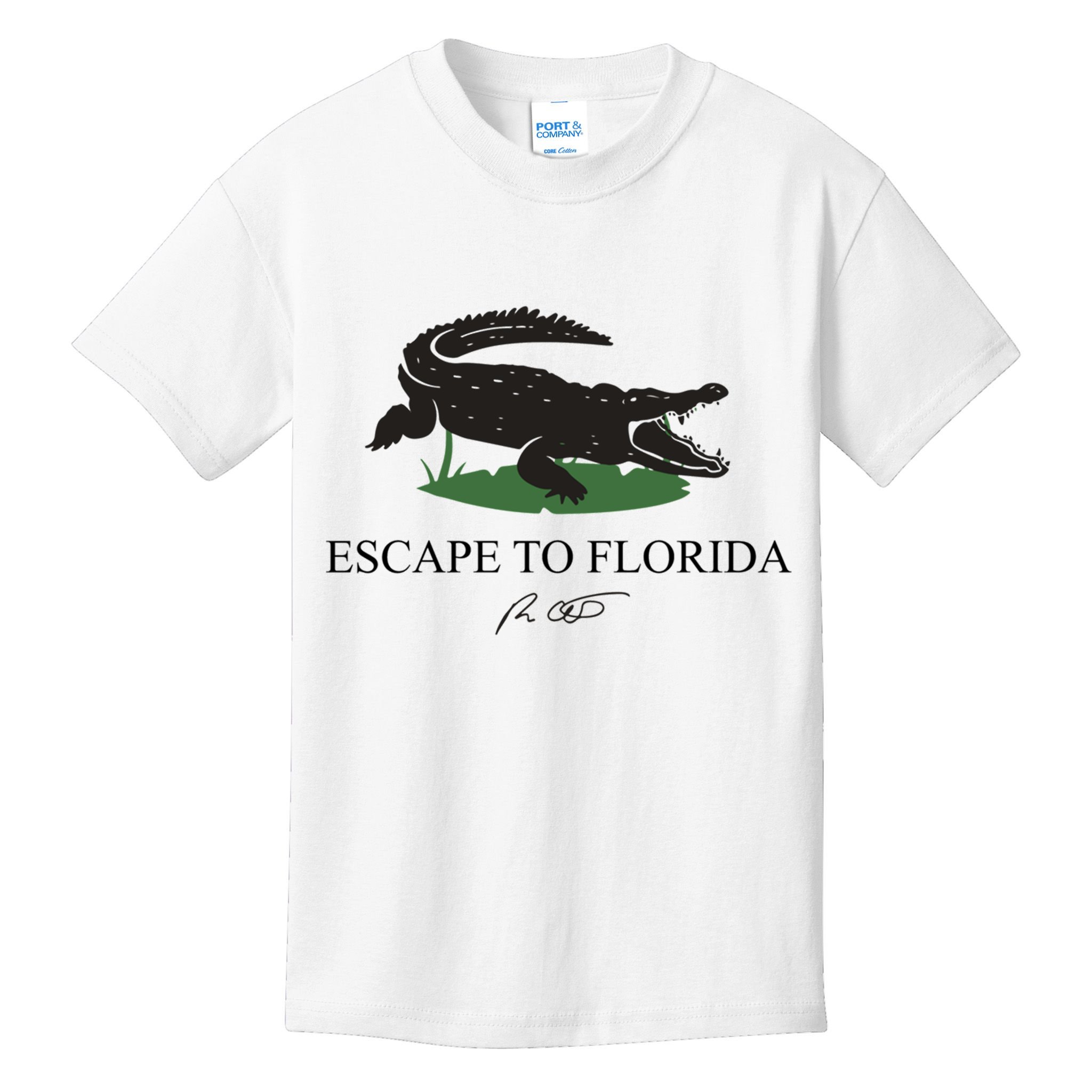 Escape To Florida Ron Desantis Us Flag Vintage Funny Kids T-Shirt