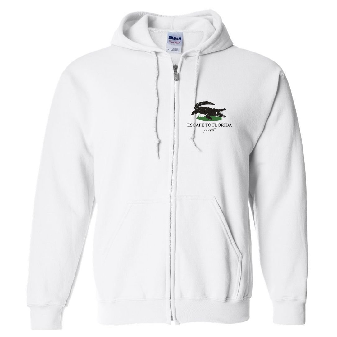 Escape To Florida Ron Desantis Us Flag Vintage Funny Full Zip Hoodie
