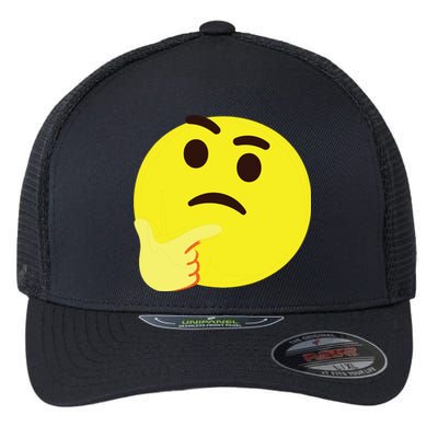 Emoticon Thinking Face Thinker Flexfit Unipanel Trucker Cap