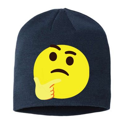 Emoticon Thinking Face Thinker Sustainable Beanie