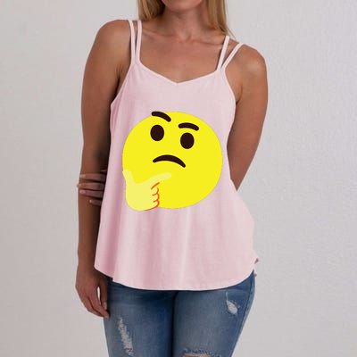 Emoticon Thinking Face Thinker Women's Strappy Tank