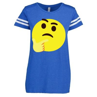 Emoticon Thinking Face Thinker Enza Ladies Jersey Football T-Shirt