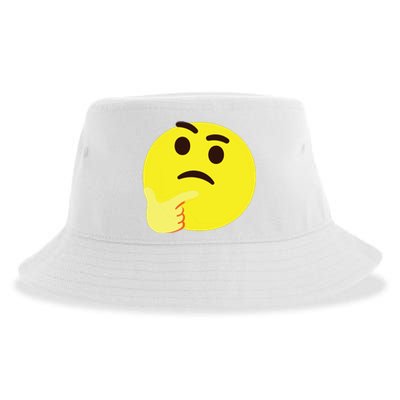 Emoticon Thinking Face Thinker Sustainable Bucket Hat