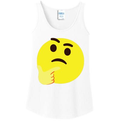 Emoticon Thinking Face Thinker Ladies Essential Tank