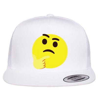 Emoticon Thinking Face Thinker Flat Bill Trucker Hat