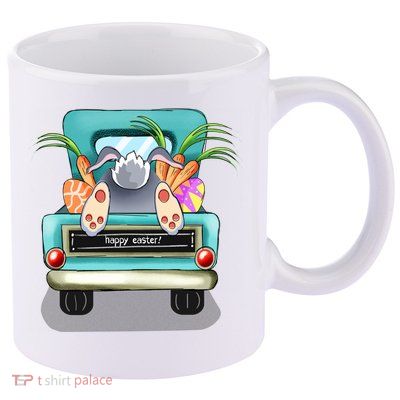 Easter Truck For Women Easter Egg Ladies Easter Farm Gift 11oz C Handle Ceramic Mug
