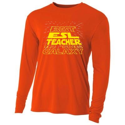 Esl Teacher Funny Cool Galaxy Job Gift Cooling Performance Long Sleeve Crew