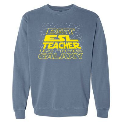 Esl Teacher Funny Cool Galaxy Job Gift Garment-Dyed Sweatshirt