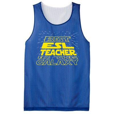 Esl Teacher Funny Cool Galaxy Job Gift Mesh Reversible Basketball Jersey Tank