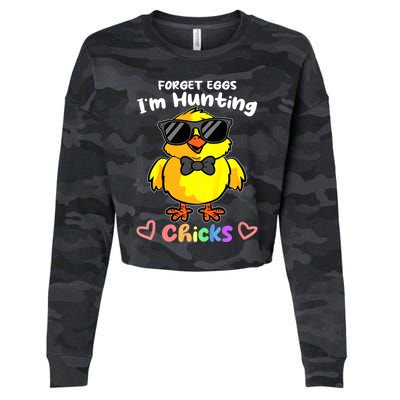 Easter Toddlers Forget Eggs Im Hunting Chicks Cropped Pullover Crew