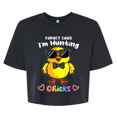 Easter Toddlers Forget Eggs Im Hunting Chicks Bella+Canvas Jersey Crop Tee