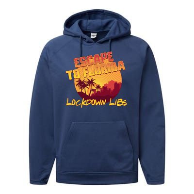 Escape To Florida Lockdown Libs Performance Fleece Hoodie