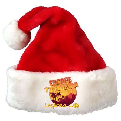 Escape To Florida Lockdown Libs Premium Christmas Santa Hat