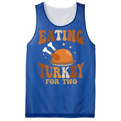 Eating Turkey For Two Thanksgiving Twin Pregnancy Funny Cool Gift Mesh Reversible Basketball Jersey Tank