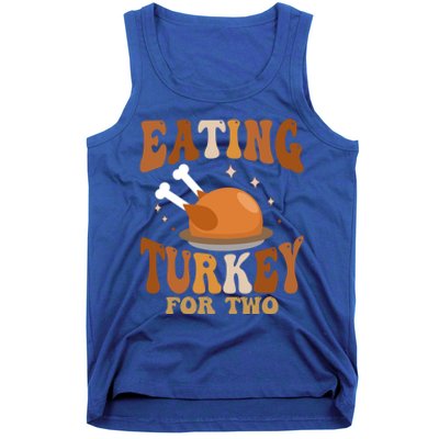 Eating Turkey For Two Thanksgiving Twin Pregnancy Funny Cool Gift Tank Top