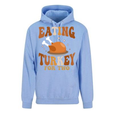 Eating Turkey For Two Thanksgiving Twin Pregnancy Funny Cool Gift Unisex Surf Hoodie