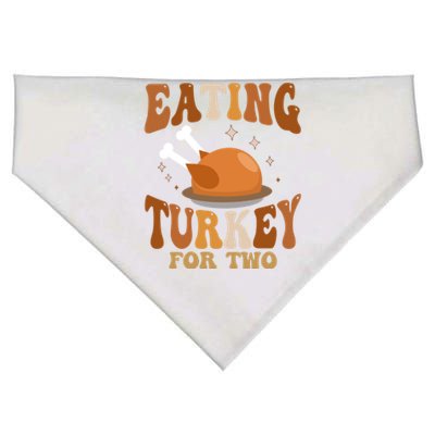 Eating Turkey For Two Thanksgiving Twin Pregnancy Funny Cool Gift USA-Made Doggie Bandana