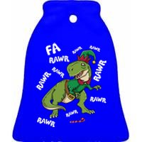 Elf Tmeaningful Giftrex Fa Ra Ra Rawr Dinosaur Christmas Dino Gift Great Gift Ceramic Bell Ornament