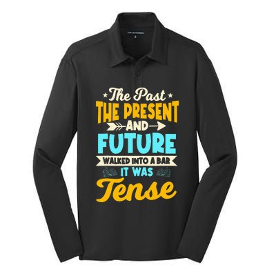 English Teacher Grammar Grammatical Rules Tenses Tense Silk Touch Performance Long Sleeve Polo