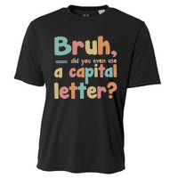 English Teacher Grammar Police Bruh Cooling Performance Crew T-Shirt