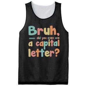 English Teacher Grammar Police Bruh Mesh Reversible Basketball Jersey Tank