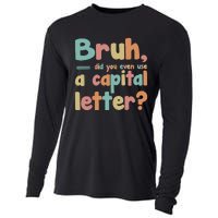 English Teacher Grammar Police Bruh Cooling Performance Long Sleeve Crew