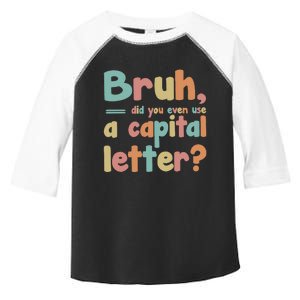 English Teacher Grammar Police Bruh Toddler Fine Jersey T-Shirt