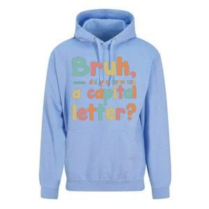 English Teacher Grammar Police Bruh Unisex Surf Hoodie