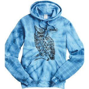 English Teacher Grammar Gift Who Whom Owl Cute Bird Tie Dye Hoodie