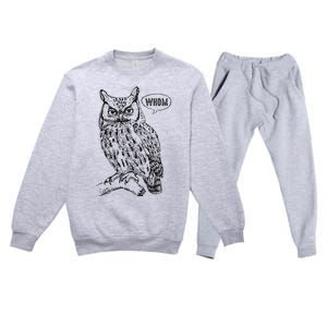 English Teacher Grammar Gift Who Whom Owl Cute Bird Premium Crewneck Sweatsuit Set