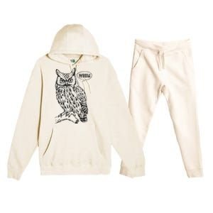 English Teacher Grammar Gift Who Whom Owl Cute Bird Premium Hooded Sweatsuit Set