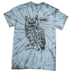 English Teacher Grammar Gift Who Whom Owl Cute Bird Tie-Dye T-Shirt