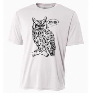 English Teacher Grammar Gift Who Whom Owl Cute Bird Cooling Performance Crew T-Shirt