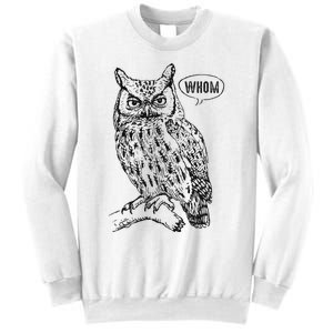 English Teacher Grammar Gift Who Whom Owl Cute Bird Sweatshirt