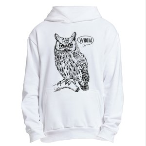 English Teacher Grammar Gift Who Whom Owl Cute Bird Urban Pullover Hoodie