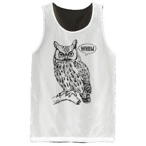 English Teacher Grammar Gift Who Whom Owl Cute Bird Mesh Reversible Basketball Jersey Tank